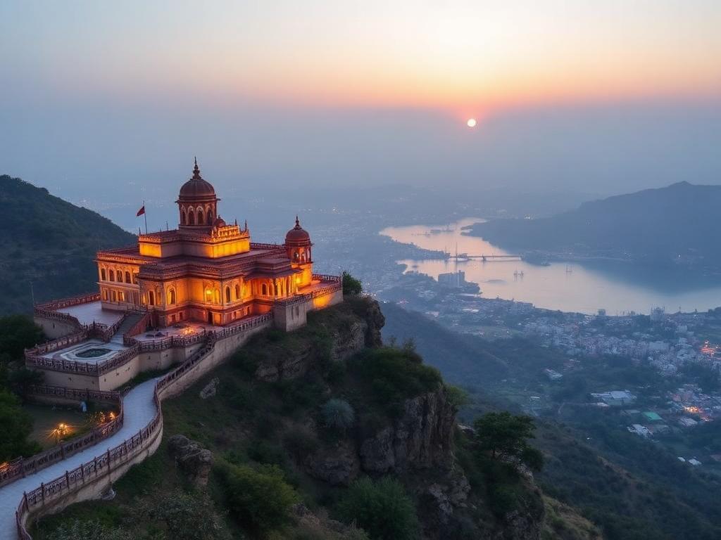 Monsoon Palace at dusk